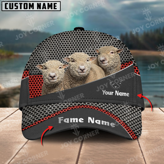 Joycorners Babydoll Sheep Customized Name And Farm Name Metal 3D Classic Cap