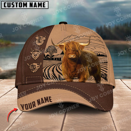 Joycorners Highland On Farm Customized Name 3D Classic Cap