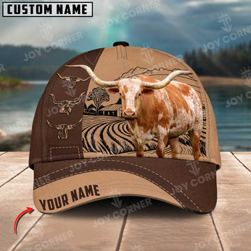 Joycorners Texas Longhorn On Farm Customized Name 3D Classic Cap