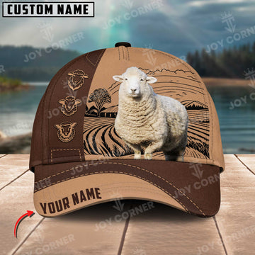 Joycorners Sheep On Farm Customized Name 3D Classic Cap