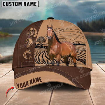 Joycorners Horse On Farm Customized Name 3D Classic Cap