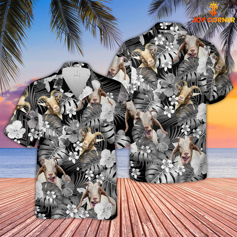 Joy Corners Goat Grey 3D Hawaiian Shirt