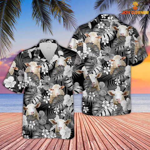 Joy Corners Sheep Grey 3D Hawaiian Shirt