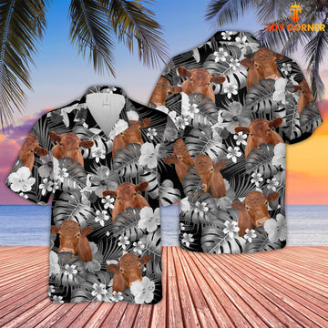 Joy Corners Red Angus Grey 3D Hawaiian Shirt