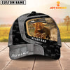 Joycorners Custom Name Highland Cattle Metal Pattern Cap