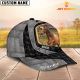 Joycorners Custom Name Horse Metal Pattern Cap