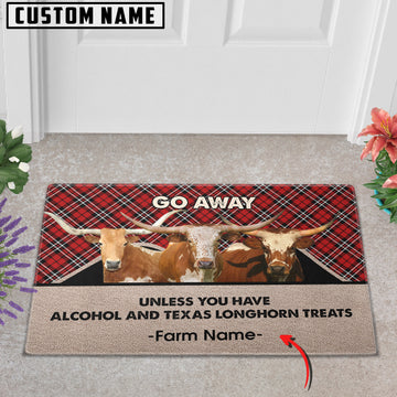 Joycorners Texas Longhorn Personalized Custom Doormat