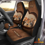 Joycorners Jersey Pattern Customized Name Heart Car Seat Cover Set