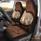 Joycorners Charolais Pattern Customized Name Heart Car Seat Cover Set