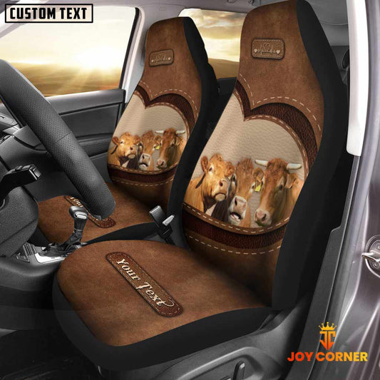 Joycorners Limousin Pattern Customized Name Heart Car Seat Cover Set