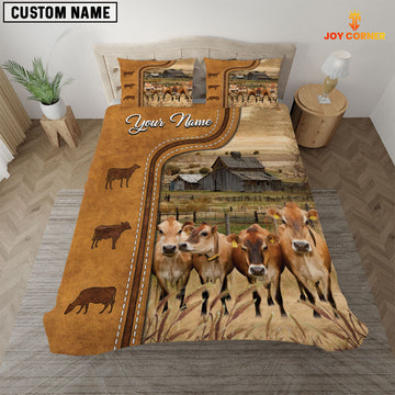 JoyCorners Personalized Jersey Cattle In Field Farmhouse 3D Bedding Set