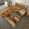 JoyCorners Personalized Highland Cattle In Field Farmhouse 3D Bedding Set