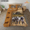 JoyCorners Personalized Brahman Cattle In Field Farmhouse 3D Bedding Set
