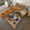 JoyCorners Personalized Brahman Cattle In Field Farmhouse 3D Bedding Set