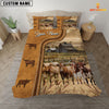 JoyCorners Personalized Texas Longhorn In Field Farmhouse 3D Bedding Set