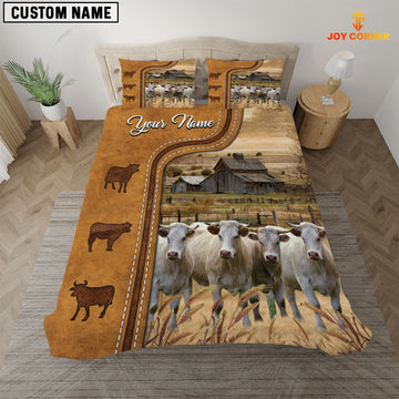 JoyCorners Personalized Charolais In Field Farmhouse 3D Bedding Set