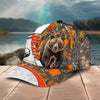 Joycorners Bear Hunting Customized Name Orange Lava Pattern 3D Classic Cap