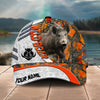 Joycorners Hunting Customized Name Orange Lava Pattern 3D Classic Cap