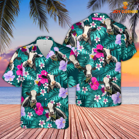 Joy Corners Holstein Tropical Style 3D Hawaiian Shirt