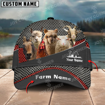 Joycorners Animal Farm Customized Name And Farm Name Metal 3D Classic Cap