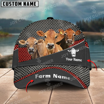 Joycorners Jersey Customized Name And Farm Name Metal 3D Classic Cap