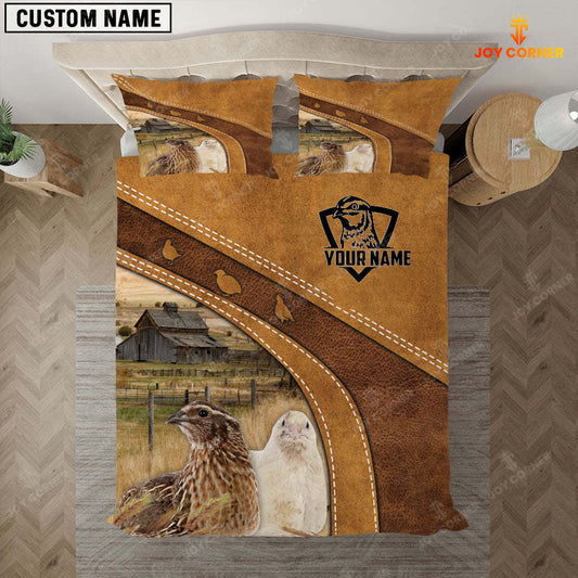 Joycorners Jumbo English White And Jumbo Brown Continx Quail Customized Bedding set