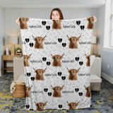 Joycorners Highland Cattle Happy Pattern Blanket