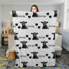 Joycorners Black Angus Cattle Happy Pattern Blanket