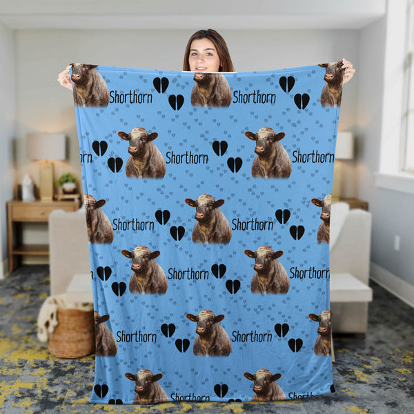Joycorners Shorthorn Cattle Happy Pattern Blanket