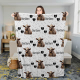 Joycorners Shorthorn Cattle Happy Pattern Blanket