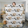 Joycorners Charolais Cattle Happy Pattern Blanket