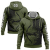 Joycorners Custom Stitched Olive White-Black 3D American Flag And Bow Hunter Hunting Sports Pullover 3D Classic Hoodie