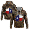 Joycorners Custom Stitched Camo Black-White 3D Texas Flag And Hunting Sports Pullover 3D Hoodie