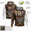 Joycorners Custom Stitched Camo Black-White Bear Hunting Sports Pullover 3D Hoodie