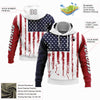Joycorners Custom Stitched Navy Red-Black 3D American Flag And Hunting Sports Pullover 3D Hoodie