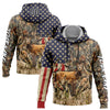 Joycorners Custom Stitched Camo Black-White 3D American Flag And Deer Hunting Sports 3D Hoodie