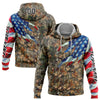 Joycorners Custom Stitched Camo Black-White 3D American Flag Hunting Sports Pullover 3D Hoodie