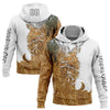 Joycorners Custom Stitched White Black-Old Gold 3D Deer Hunting Sports Pullover 3D Hoodie