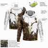 Joycorners Custom Stitched White Black-Camo 3D Deer Skull Hunting Sports Pullover 3D Hoodie