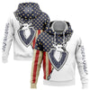 Joycorners Custom Stitched White Navy 3D American Flag And Deer Hunting Sports Pullover 3D Hoodie