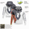 Joycorners Custom Stitched White Navy 3D American Flag And Deer Hunting Sports Pullover 3D Hoodie