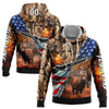 Joycorners Custom Stitched Camo White-Black 3D American Flag And Hunting Tools Deer Hunting Sports Pullover 3D Hoodie