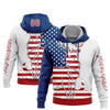 Joycorners Custom Stitched White Red-US Navy Blue 3D American Flag And Deer Hunting Sports Pullover 3D Hoodie