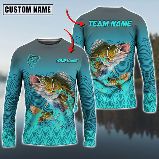 Joycorners Walleyes Fishing Personalized Name And Team Name 3D Long Sleeve Shirt