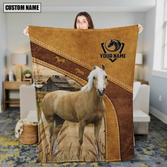 Joycorners Palomino Horse Custom Name Blanket Collection