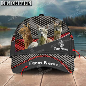 Joycorners Suri Alpaca Customized Name And Farm Name Metal 3D Classic Cap