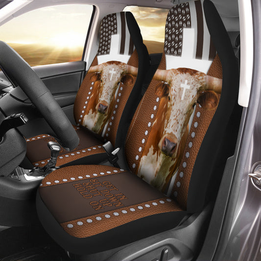 Joycorners Jesus Texas Longhorn Pattern Car Seat Cover Set