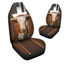 Joycorners Jesus Texas Longhorn Pattern Car Seat Cover Set