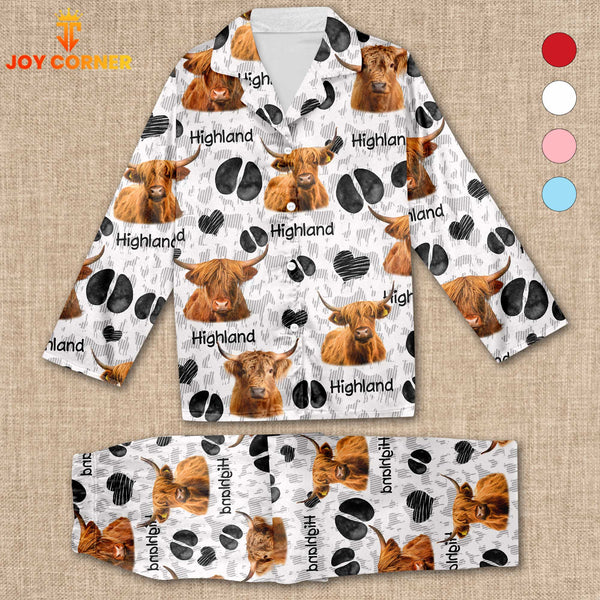 Joycorners Highland Cattle Pattern 3D Pajamas