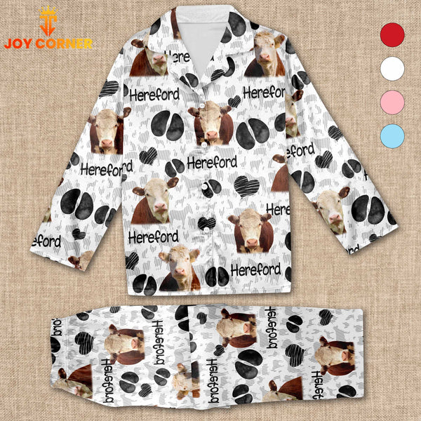 Joycorners Hereford Cattle Pattern 3D Pajamas
